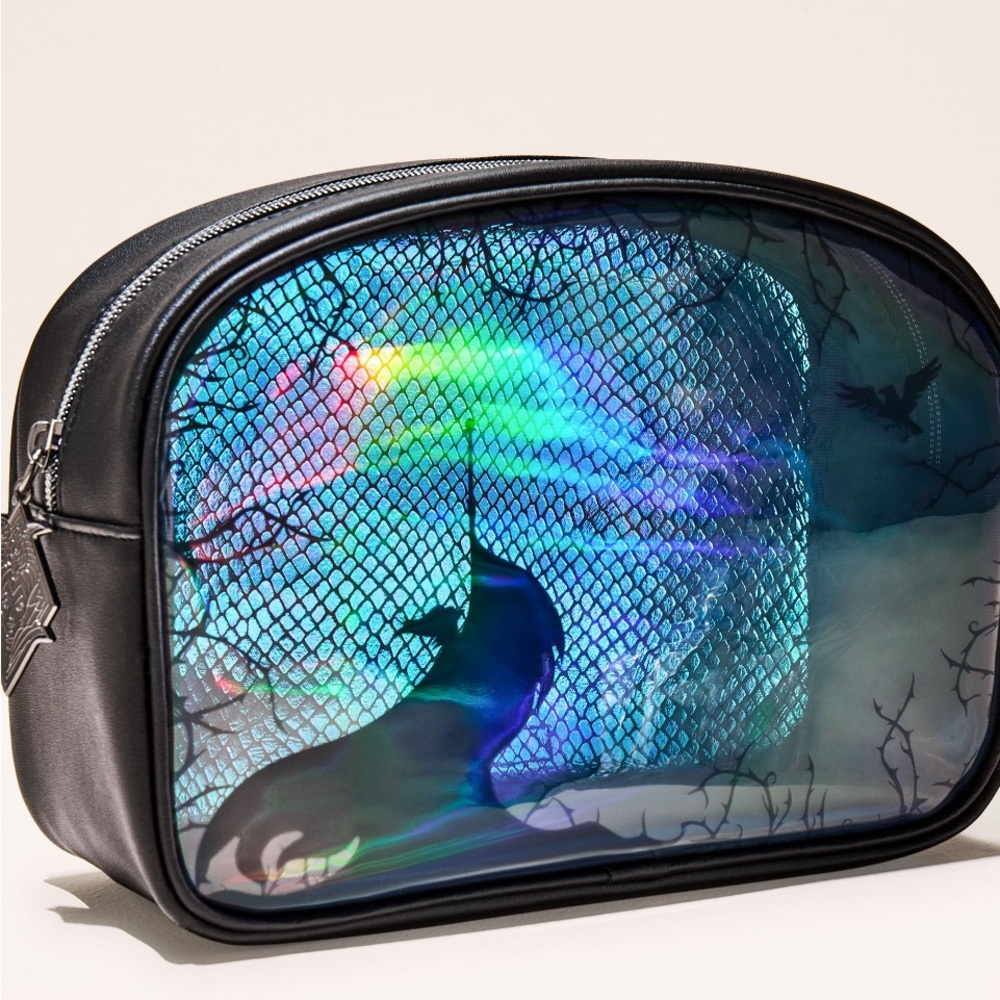 Disney Iridescent Cosmetic Bag with Transparent Panel Maleficent